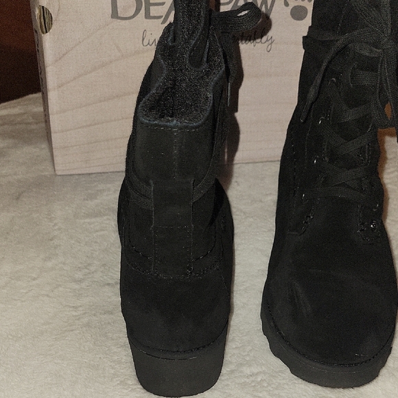 BearPaw Black Women's Combat Boots - Picture 4 of 7